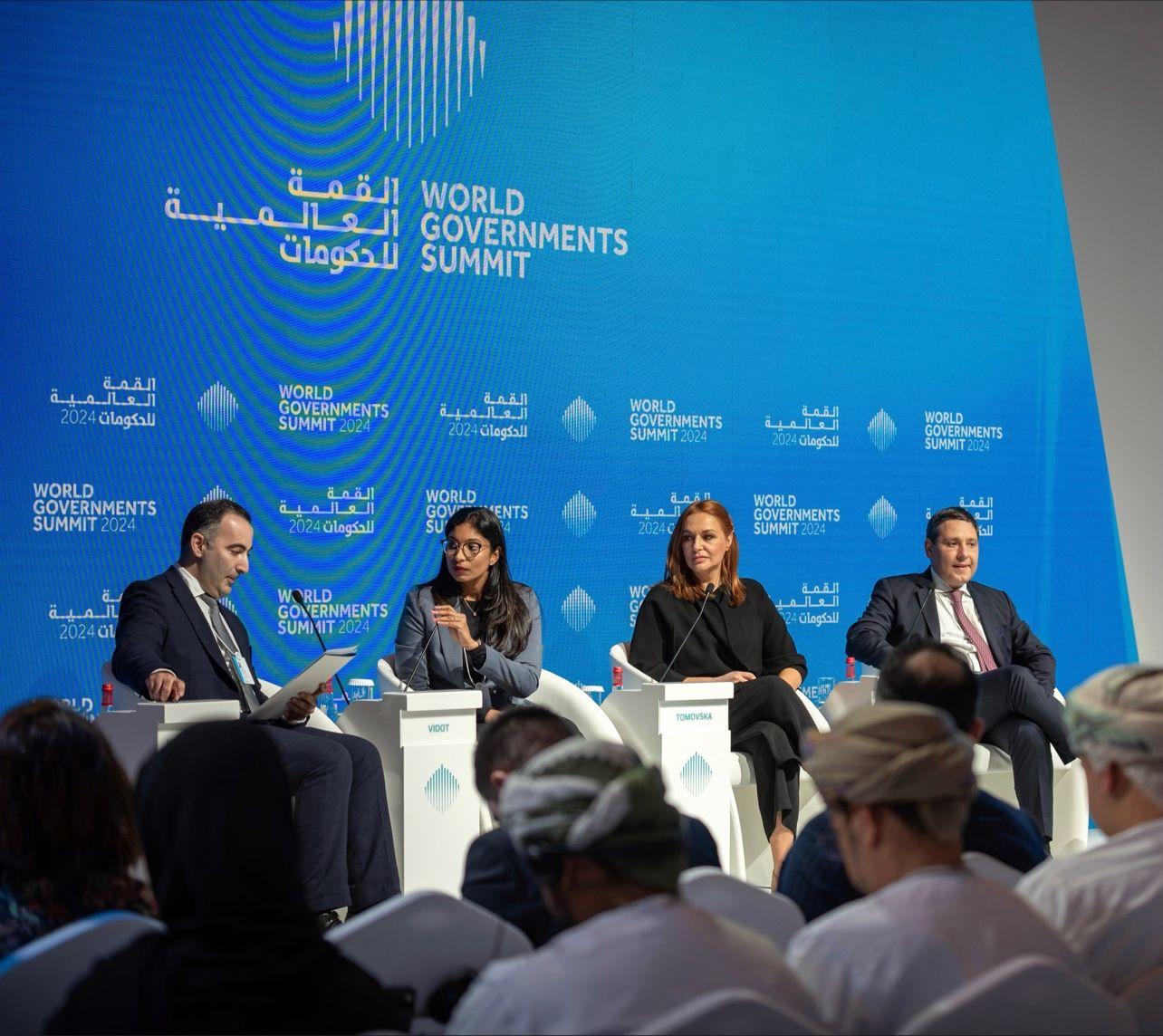 Marta A. Tomovska on a panel at the World Governments Summit in Dubai